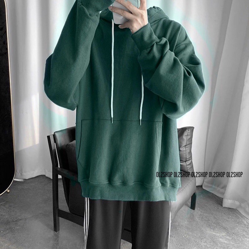 Áo hoodie nỉ trơn nhiều màu nam nữ (hình thật) from unisex rộng _ Kèm clip