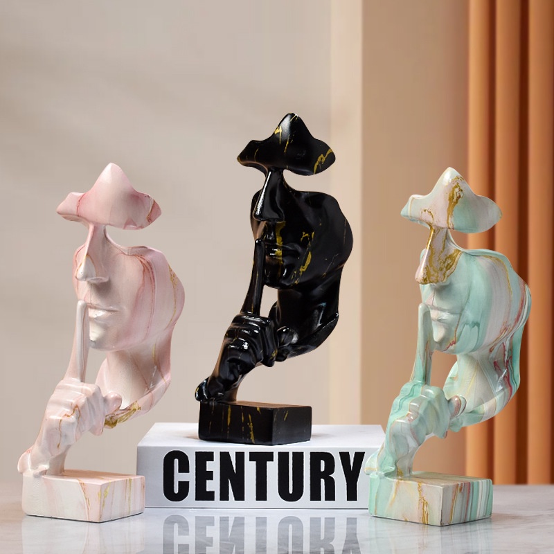 Tượng im lặng là vàng phong cách Bắc Âu, Tượng Decor trang trí phòng khách phòng ngủ