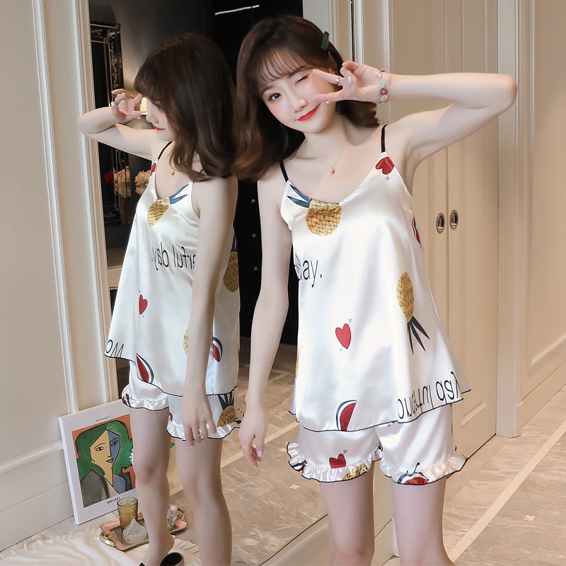 Bộ ngủ 2 dây lụa nhiều mẫu siêu cute (ẢNH THẬT) | BigBuy360 - bigbuy360.vn