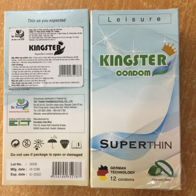Bao cao su kingster malaysia hộp 12cái