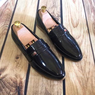 Giầy tây giày lười nam hàn quốc da bóng đen ( Chất Store )