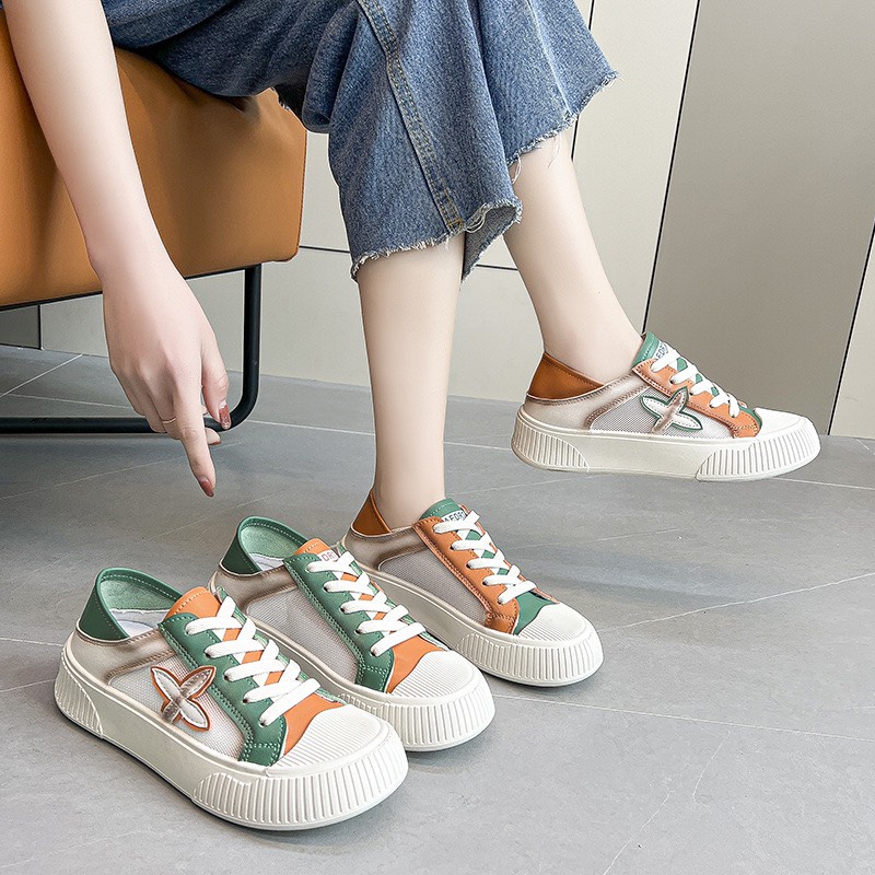 Giày SNEAKER nữ vải lưới thoáng khí đi được thêm kiểu DÁNG SỤC phong cách Hàn Quốc (6612)