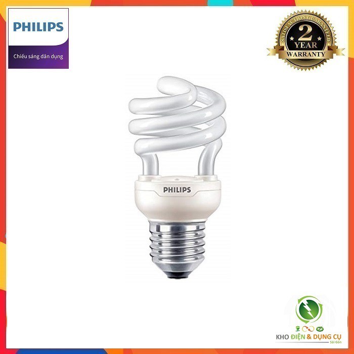 BÓNG ĐÈN HUỲNH QUANG COMPACT PHILIPS TORNADO 12W - 15W - 20W - 24W E27 DẠNG XOẮN ( 2 ÁNH SÁNG LỰA CHỌN TRẮNG VÀ VÀNG )