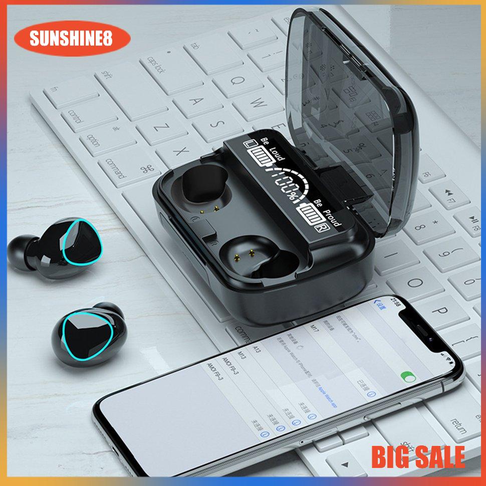 【SUN】Earbuds Wireless 5.1 Headphones Earphones Stereo Waterproof Earphone