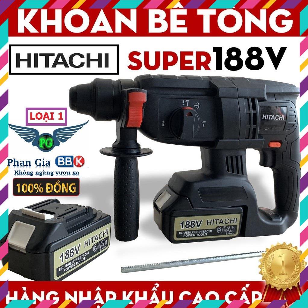 Máy Khoan Bê Tông  Pin HITACH 118v, máy khoan đục bê tông siêu khỏe siêu bên máy dùng pin tiện dụng cho công trình . .