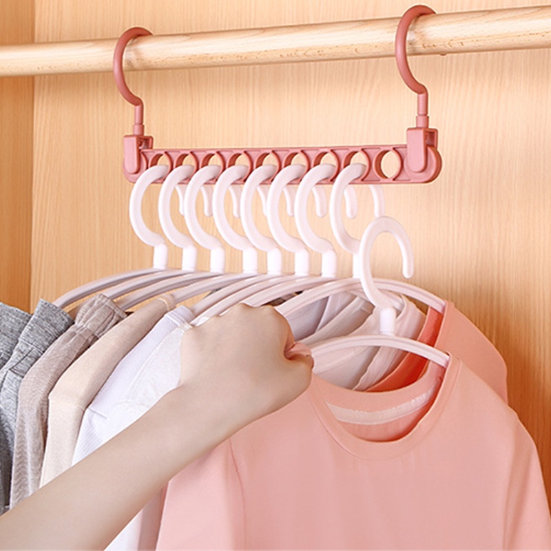 Móc Nhựa Phơi Quần Áo 9 Lỗ Đa Năng Tiện Dụng