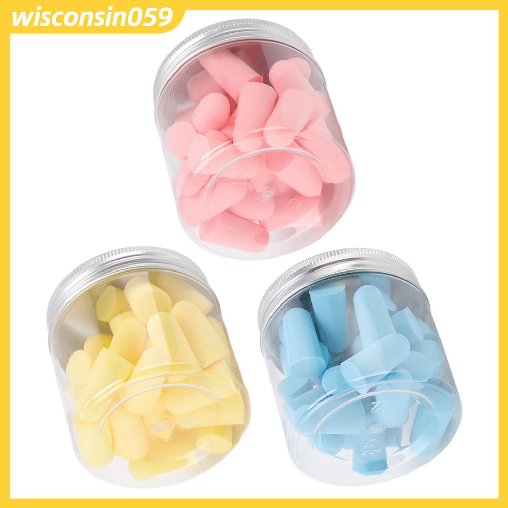 Wisconsin059 30 cái Bịt tai khi ngủ chống ồn Siêu mềm Bọt biển phục hồi chậm Tiếng Nút bịt cho giấc học tập làm việc