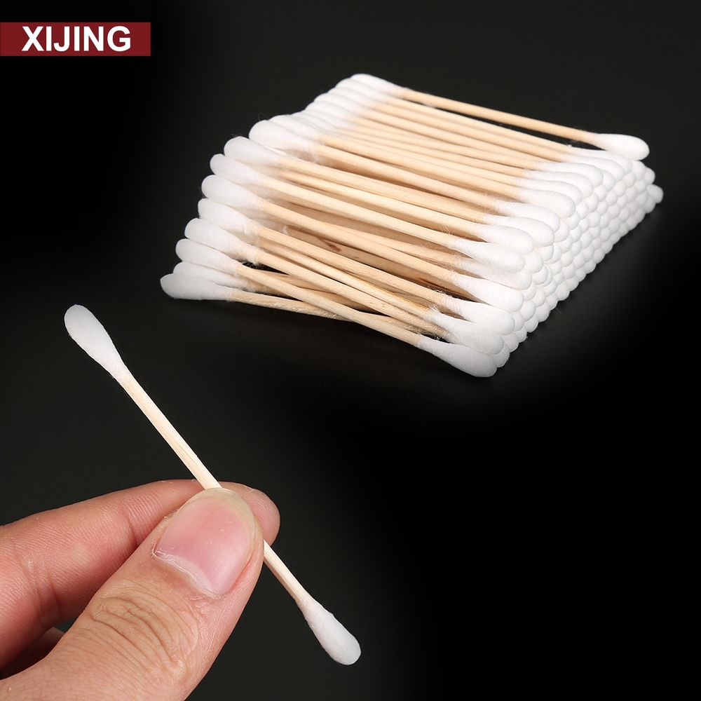 Tăm bông que tre hai đầu vệ sinh tai/trang điểm tiện lợi
