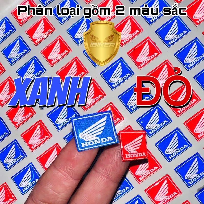 Tem sticker logo 2cm x 1,5cm phản quang đổ keo nổi chính hãng decal 3M dán xe