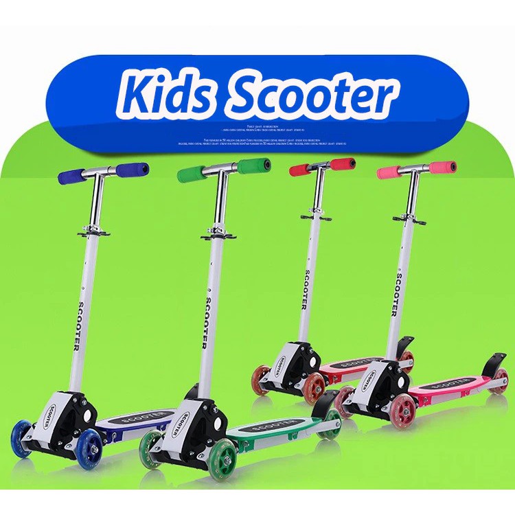 Xe Trượt Scooter 3 Bánh Cao Su Phát Sáng Điều Chỉnh Hướng Cho Bé Thế Hệ Mới Trọng Lượng 70kg