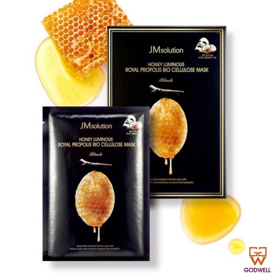 Mặt Nạ JM Solution Honey Luminous Royal Propolis Mask Black (10 miếng/hộp)