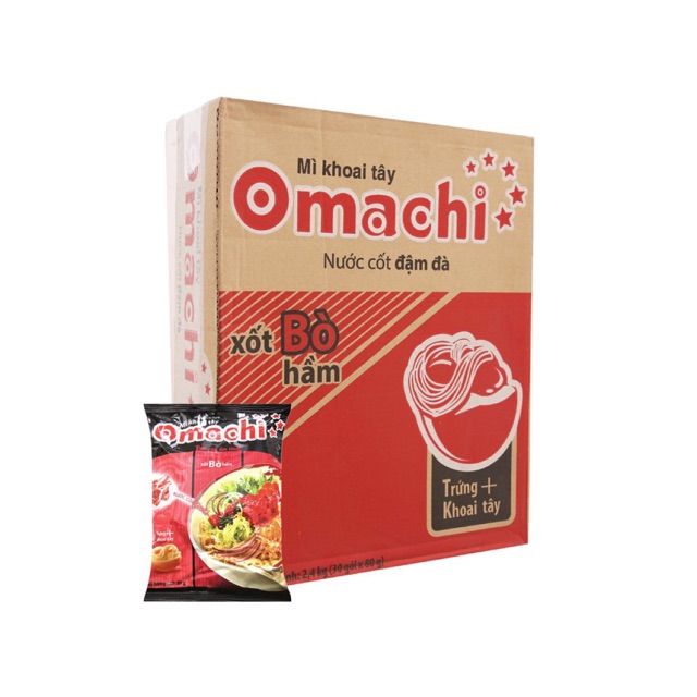 Thùng Mì khoai tây Omachi sốt bò hầm 30gói