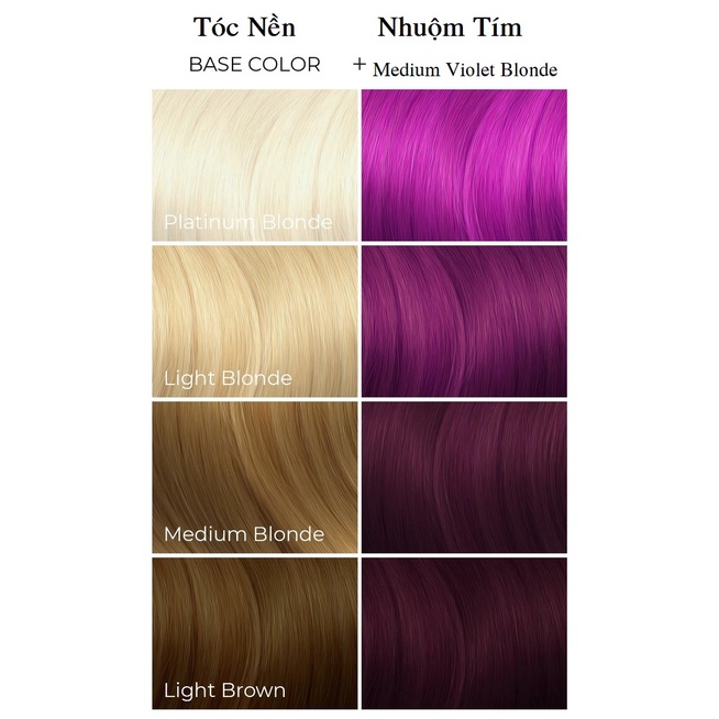 Thuốc Nhuộm Tóc Màu Tím 7/2 Medium Violet Blonde Hair Dye Cream