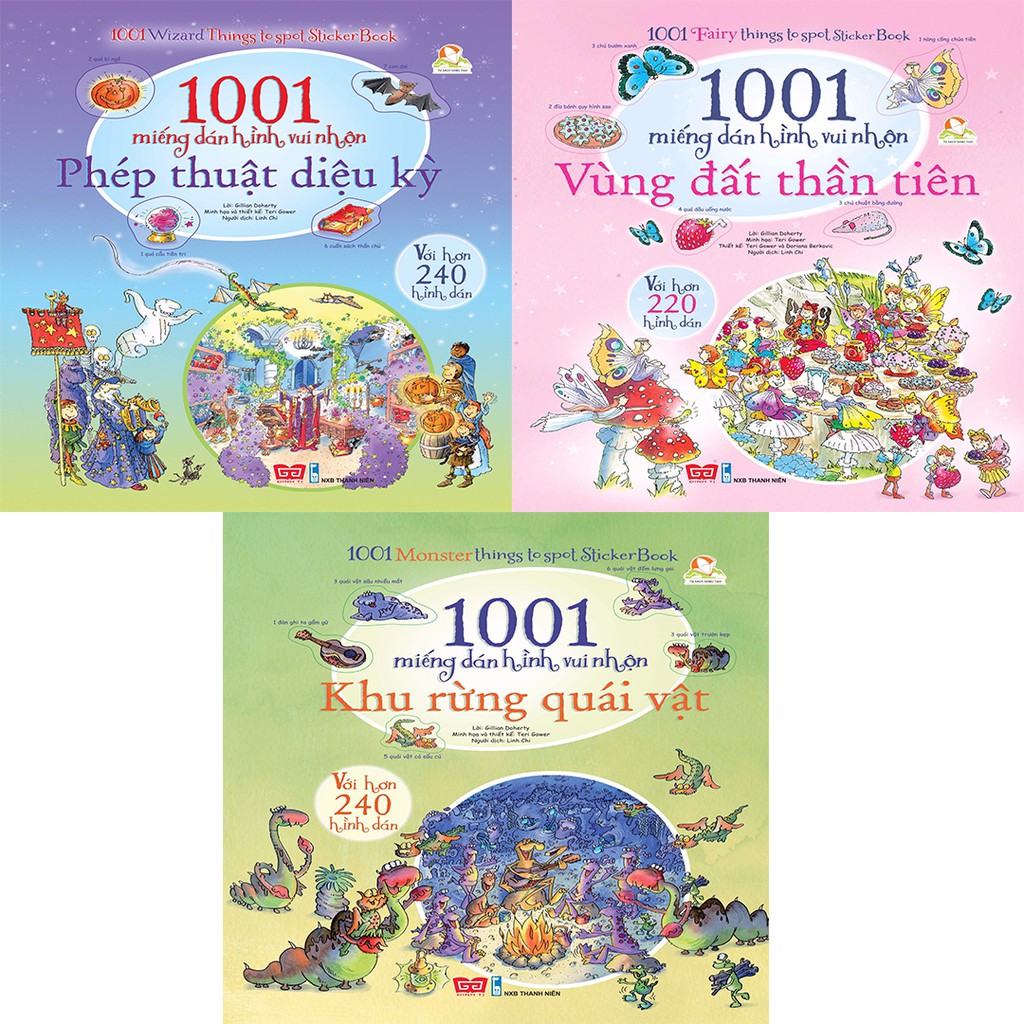 Bộ sách 1001 miếng dán hình vui nhộn bóc dán USBORNE