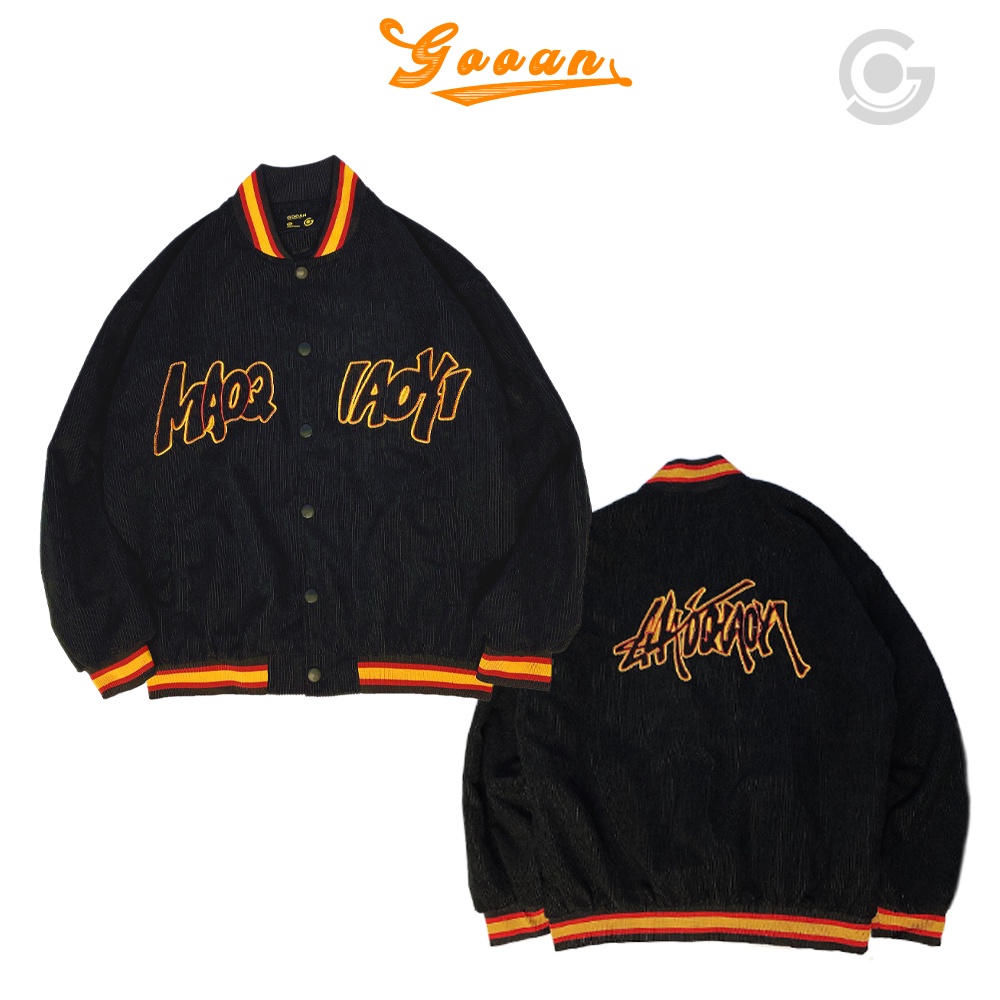 Áo khoác bomber varsity nam nữ nhung tăm Aoyj - Gooan