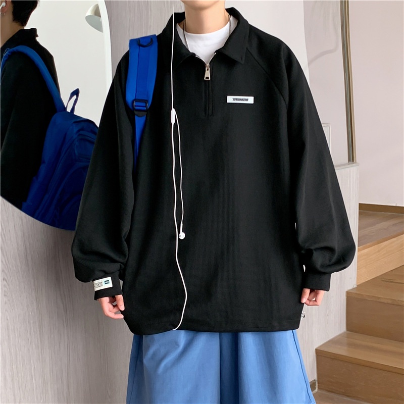 Áo sweater AOKANG tay dài có khóa kéo phong cách xuân thu thời trang cho nam