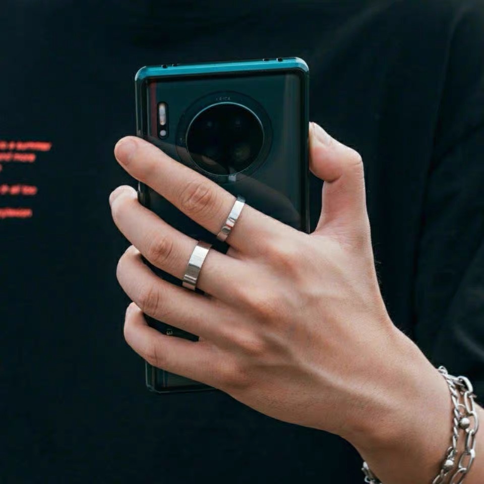 Nhẫn Nam Nữ Nhẫn Cặp Unisex Trơn Màu Bạc Plain Ring Nhỏ Chất liệu Titan Không Rỉ Gudi Studio