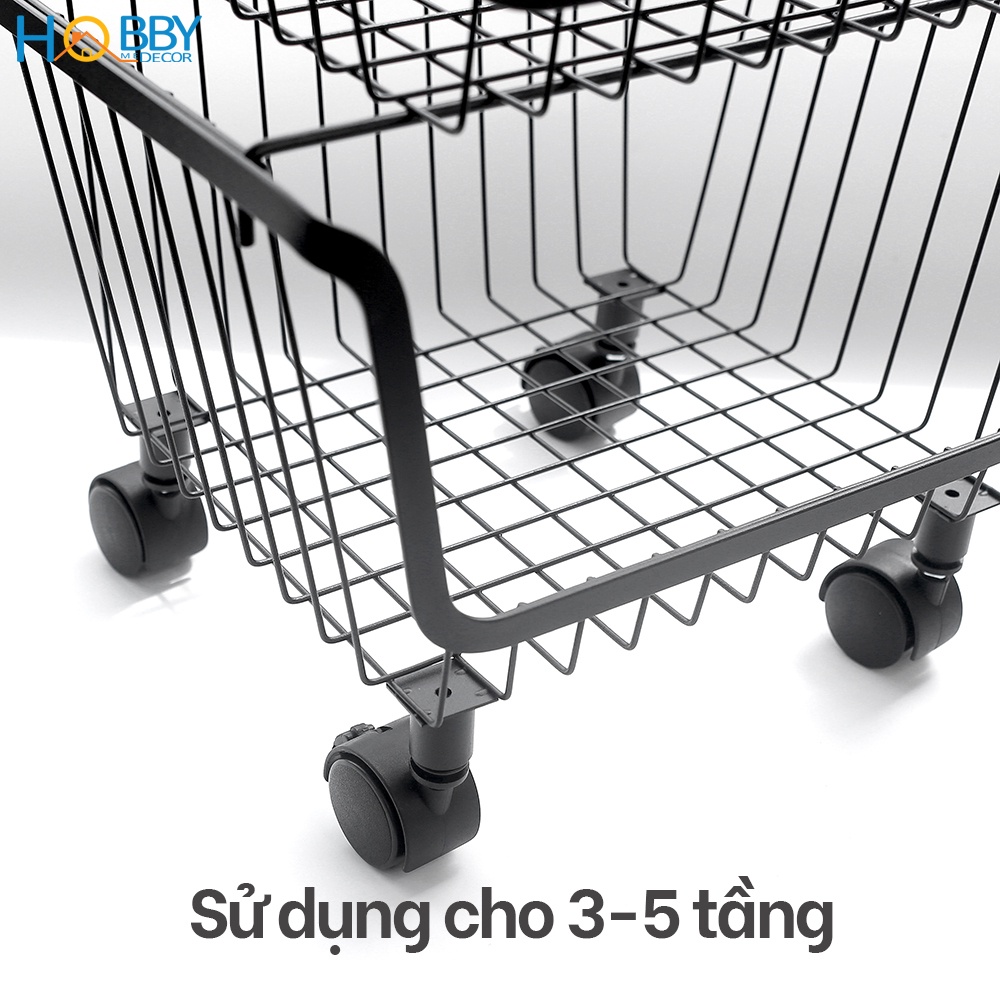 Kệ rổ đựng đồ nhà bếp HOBBY Home Decor KRNT nhiều tầng tùy chọn - sơn tĩnh điện màu đen - dễ dàng lắp ráp | BigBuy360 - bigbuy360.vn