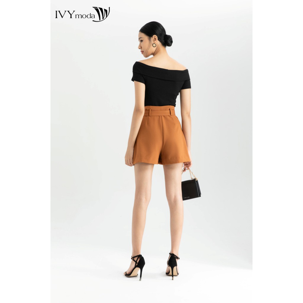 [NHẬP WABRTL5 GIẢM 10% TỐI ĐA 50K ĐH 250K ]Quần sooc nữ kèm đai thiết kế IVY moda MS 20B8305