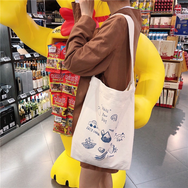 Túi tote vải canvas trái cây siêu xinh TH32