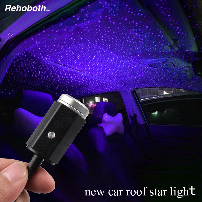 Rehoboth Led Xe ô tô mái nhà Ánh sáng ban đêm Máy chiếu Usb Nội thất Ánh sáng đầy sao Laser Nhiều ánh sáng xung quanh Đèn khí quyển Đèn tự động Galaxy