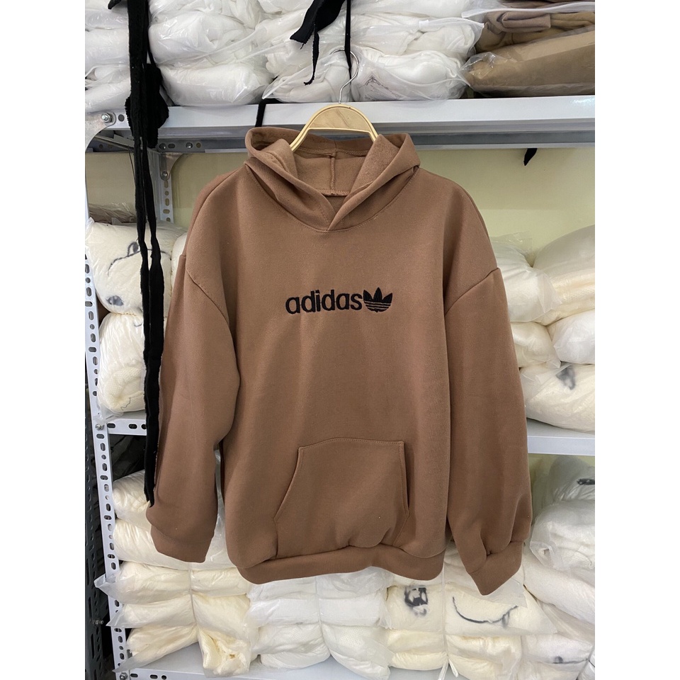 Áo hoodie nam nữ form rộng adi unisex  - Áo thu đông chất nỉ kiểu màu trắng be đen nâu xám | BigBuy360 - bigbuy360.vn
