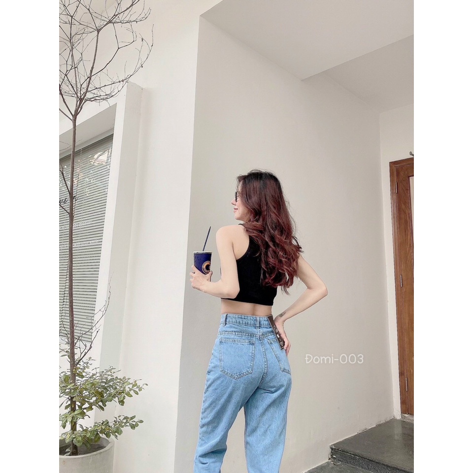 Quần baggy nữ lưng cao kiểu quần bò baggy ống đứng hàng VNXK MS003 thời trang bigsize 2KJean