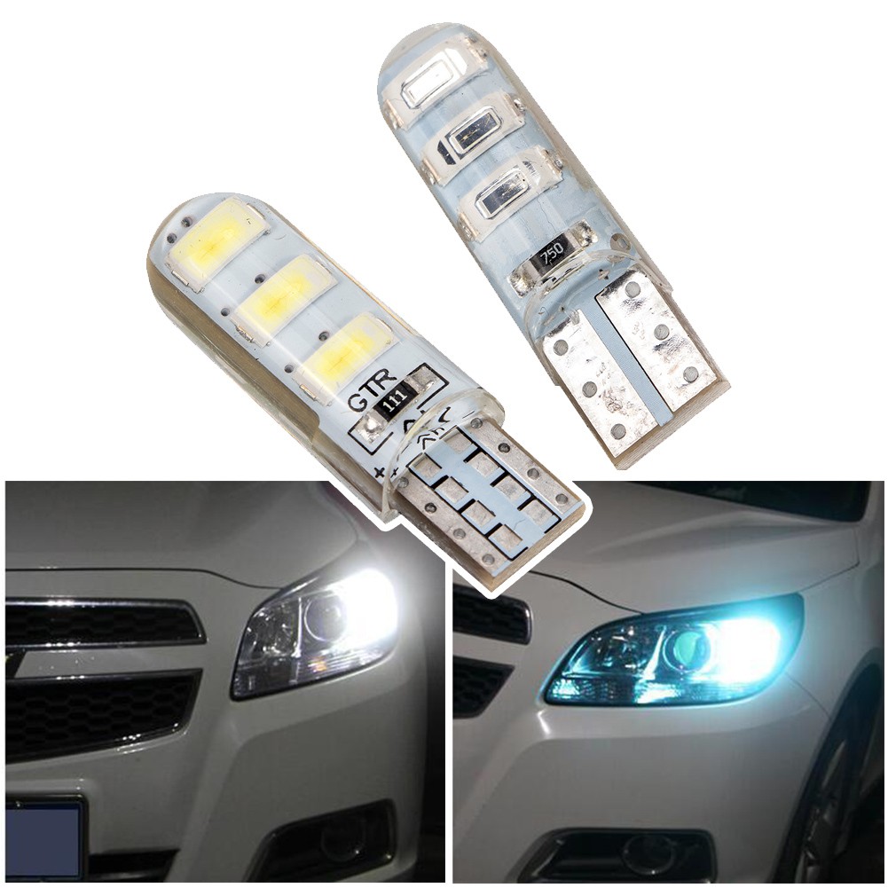 Đèn LED tín hiệu silicon T10 - 5630 gắn biển số xe hơi