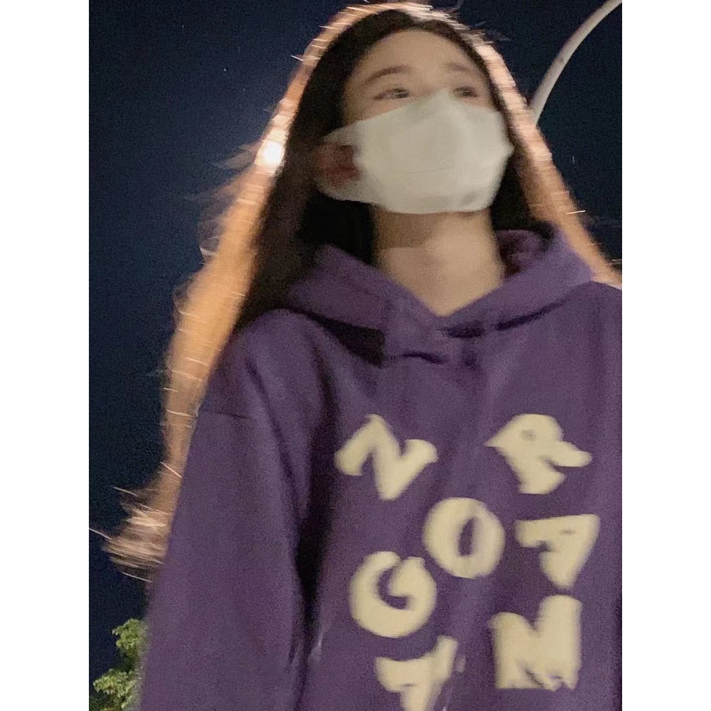 Áo hoodie lót nhung dày dặn thời trang xuân thu cho nữ 2021