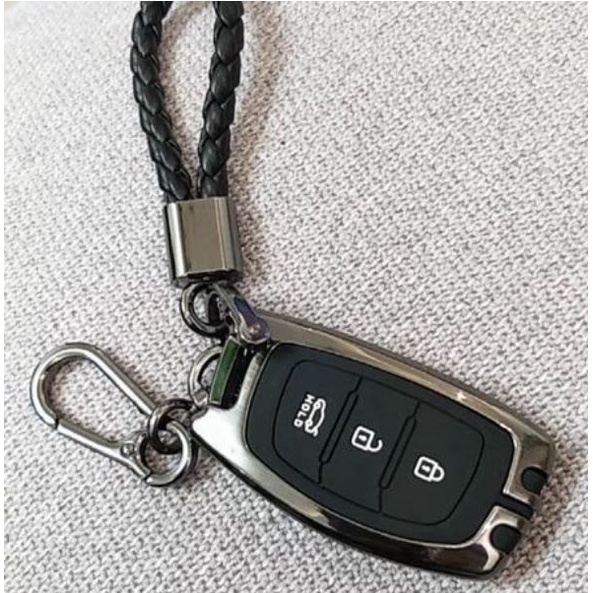 Ốp Chìa Khóa Xe Hyundai Elantra, Tucson, I10, Creta, Stagazer Mẫu Inox Lót Silicon Cao cấp