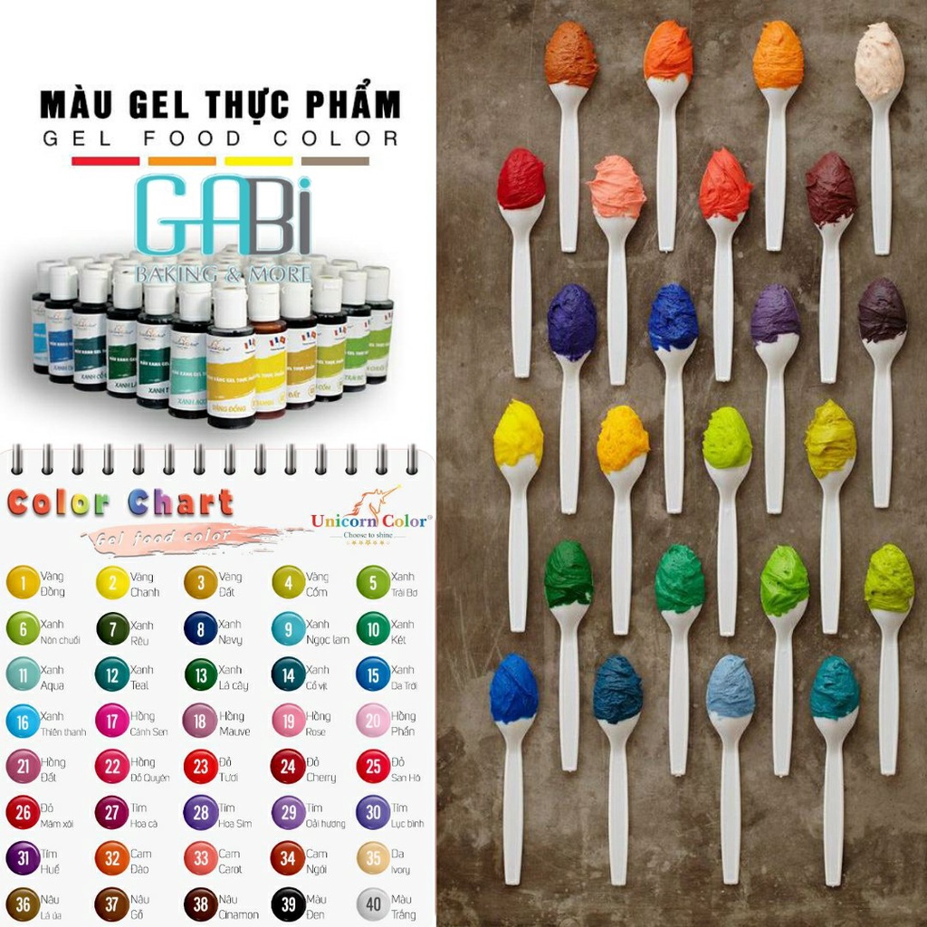 Màu Gel thực phẩm Unicorn lọ 28g