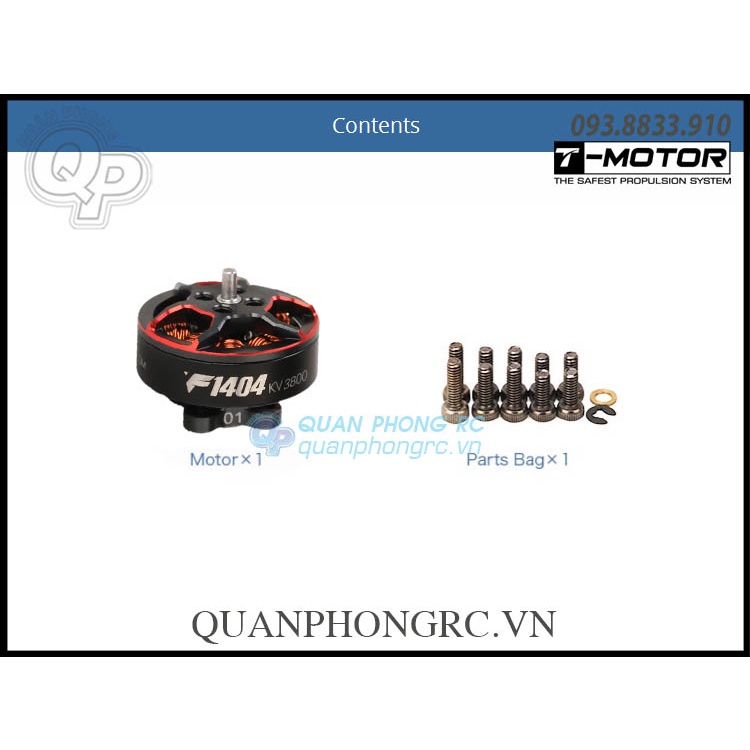 Động cơ mô tơ không chổi than T-Motor F1404 KV3800 Brushless Motor 3-4S