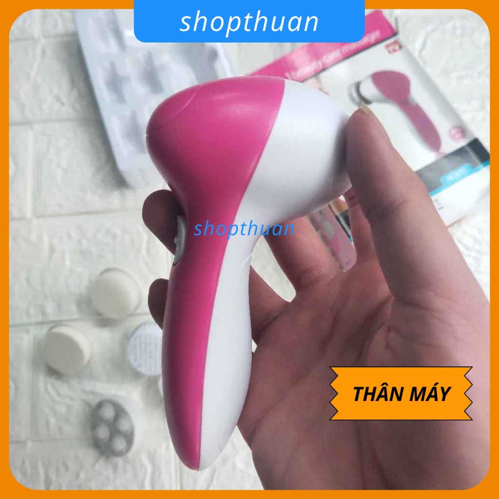 Máy rửa mặt Babie Skin 5in1 beauty care massager dùng 2 pin AA