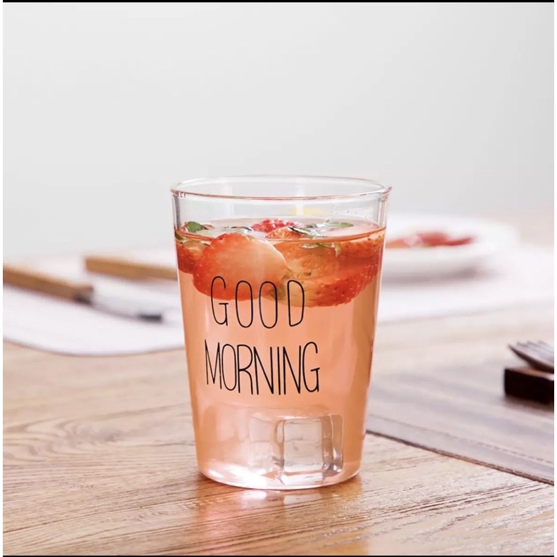 Cốc thuỷ tinh Good Morning Nice to meet you