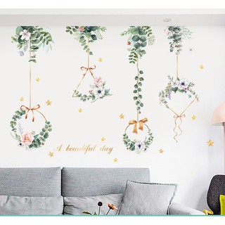 [XỊN] Tranh decal dán tường trang trí ký túc xá, phòng ngủ, phòng khách xịn mịn (mẫu Vườn cổ tích)