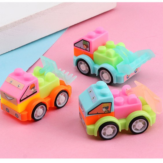 Combo 2 Set (2 chiếc xe) đồ chơi lắp ghép xe tí hon giúp bé phát triển tư duy (giao mẫu ngẫu nhiên)
