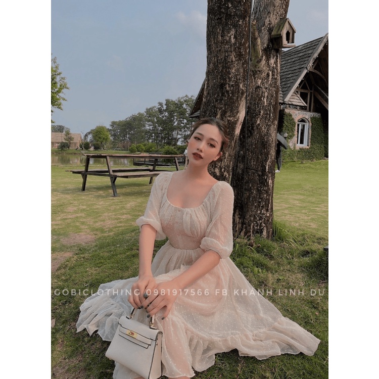 ĐẦM XÒE VOAN BI TAY LỠ NGỰC NHÚN DỰ TIỆC PHỐI HỢP CÔNG SỞ LỊCH THIỆP SANG TRỌNG TRẺ TRUNG THỜI TRANG HHP 2022