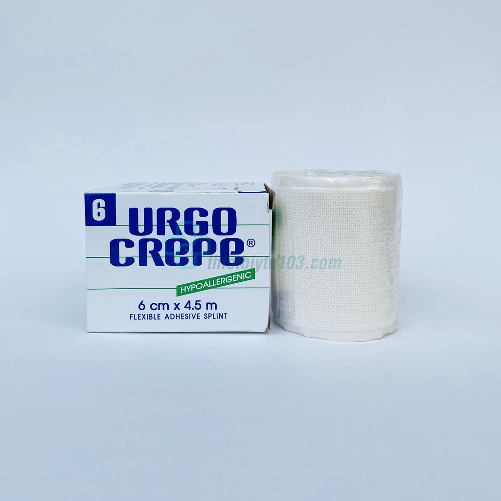 Băng Thun Cuộn Urgo Số 6 - 8 , Băng URGO CREPE Đã Kéo Giãn Dùng Dán Sườn Trong Chấn Thương, Sau Phẫu Thuật