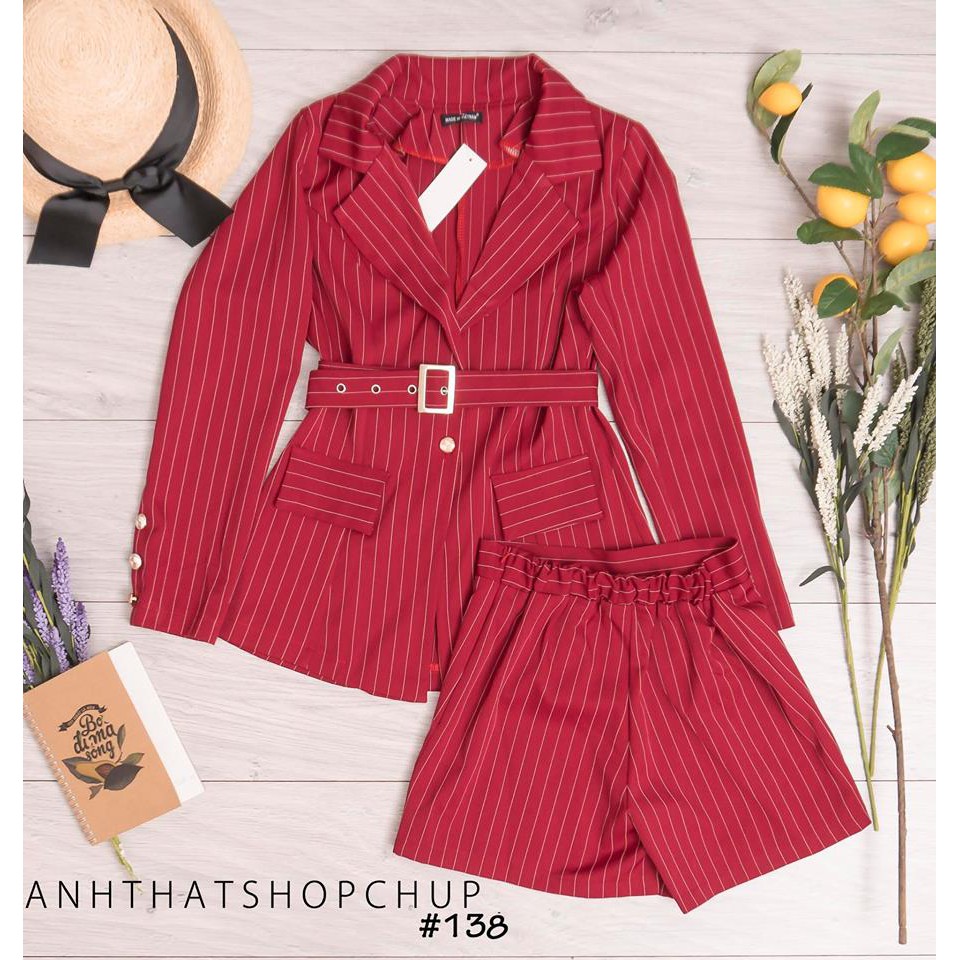 Set vest sọc sang chảnh