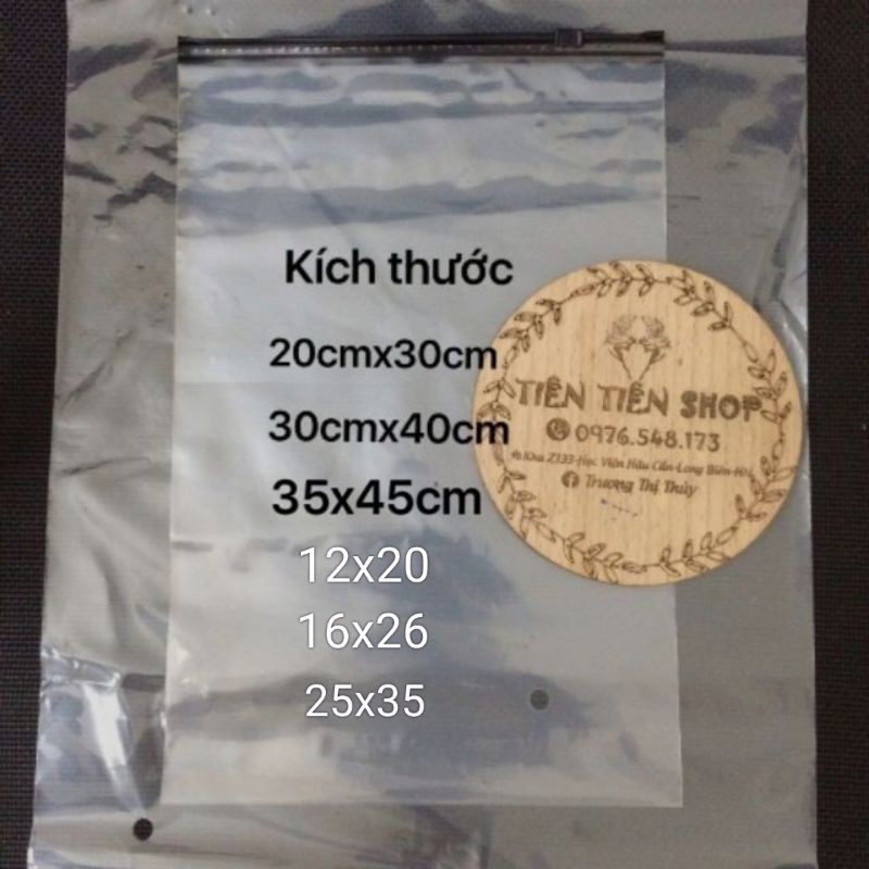 100g Túi zip khóa kéo đen chọn size