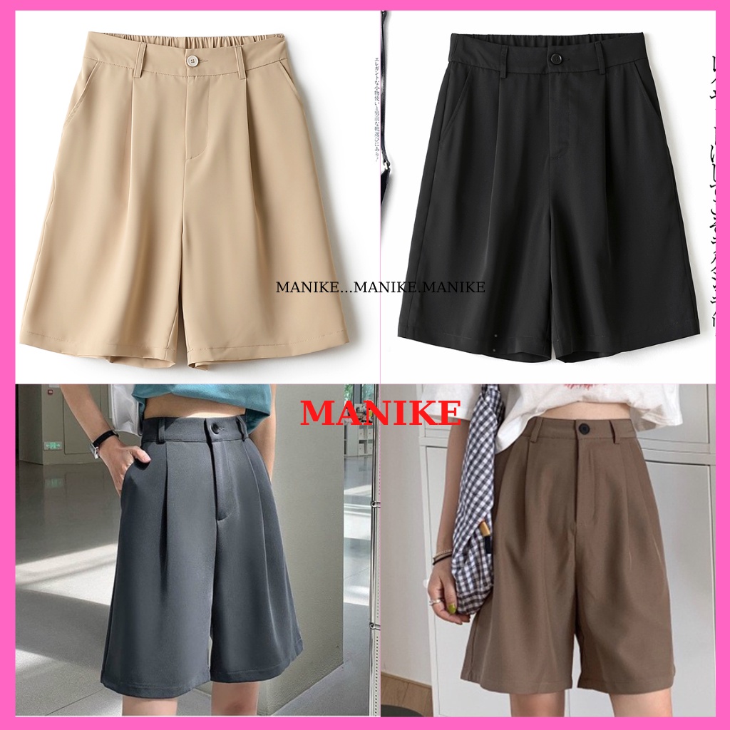 Quần Short Nữ Bigsize Manike,Quần Đùi Ống Rộng Lưng Cao Chun Sau Big_Size 75kg