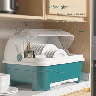 Tủ bát nhựa nhiều quy cách có nắp, giá bát đĩa, hộp đựng đồ ăn, giá bát đĩa, giá bát đĩa, giá bát thoát nước nhà bếp