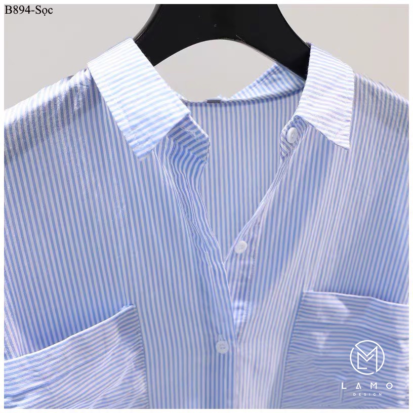ÁO Sơ mi nữ form rộng tay phối nút LAMO-B894 | BigBuy360 - bigbuy360.vn