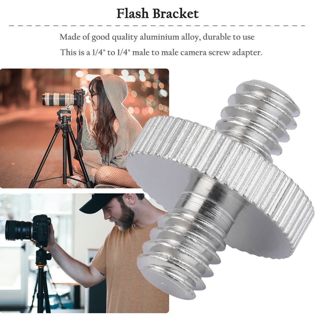 Bộ Chuyển Đổi Ốc Vít 1/4 Male Sang Male Cho Giá Đỡ Ba Chân Máy Ảnh DSLR/Đầu Bi/ Tấm Đèn Flash