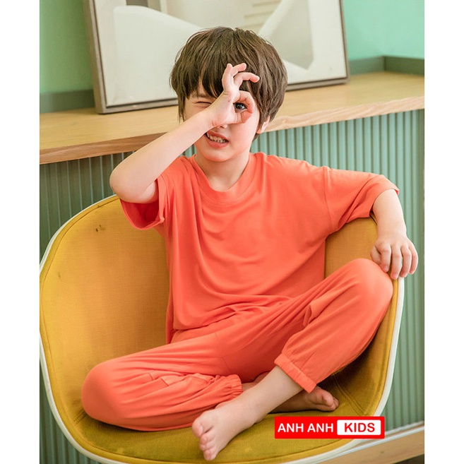 [HOT SALE] Bộ Cho Bé Trai, Bé Gái Chất Thun co giãn 4 chiều Dáng Alibaba Áo Cộc Quần Dài - ANHANHKIDS - Minky Mom