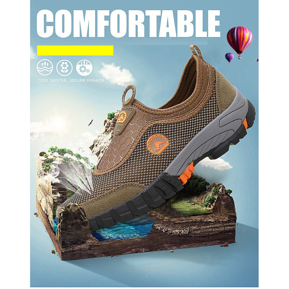 Men's mountaineering shoes with dynamic mesh