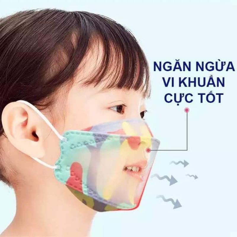 10 chiếc khẩu trang 4d trẻ em