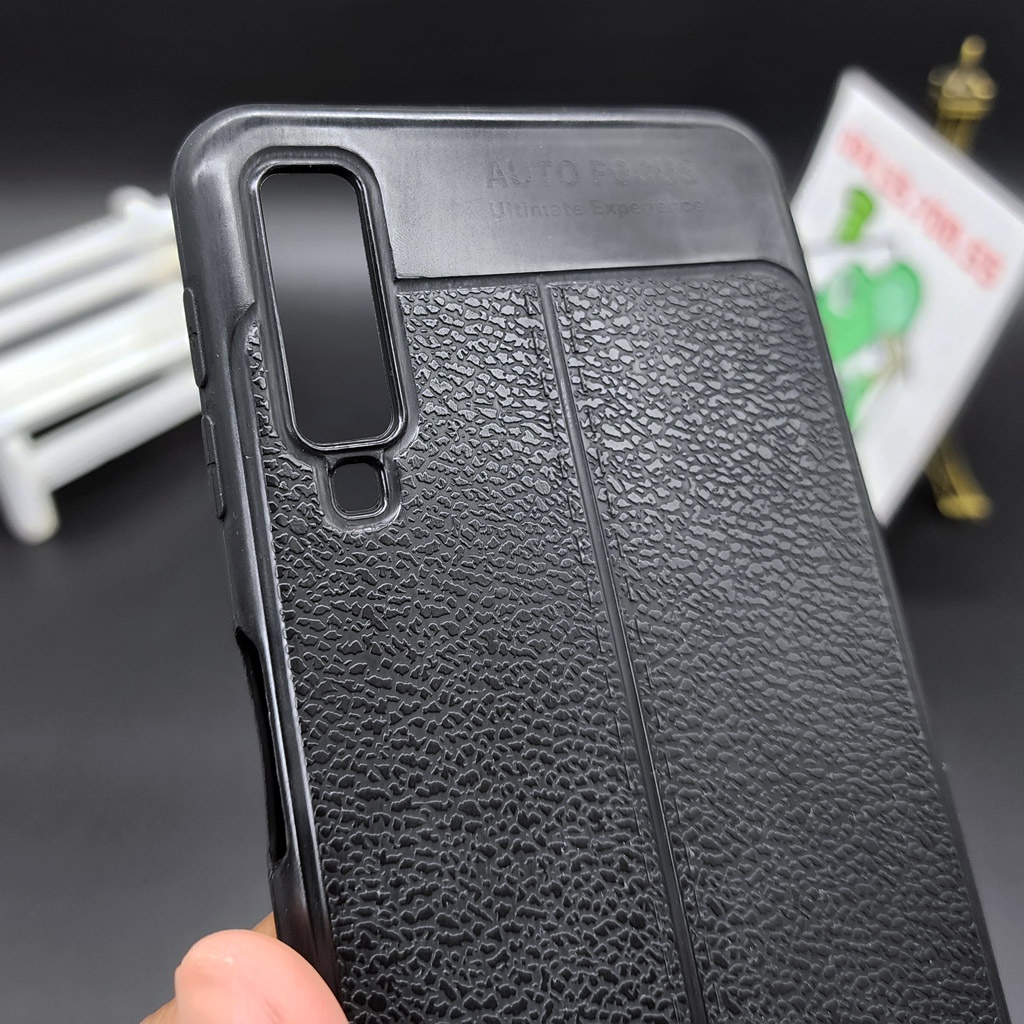 [Ảnh Thật] Ốp Lưng Samsung A7 2018 Dẻo Sọc Chỉ Vân Giả Da