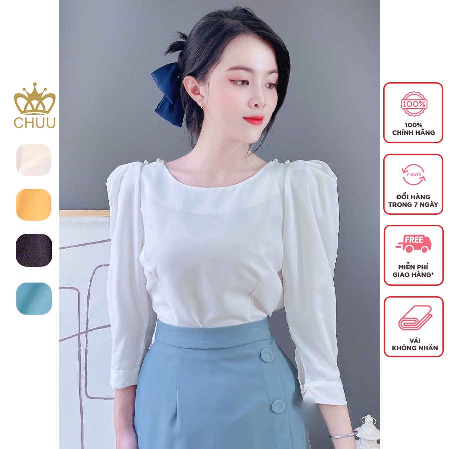 Áo sơ mi công sở nữ kiểu tay phồng sang chảnh CHUU A3521