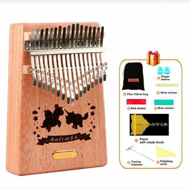Đàn Kalimba Yael 17 Phím Gỗ Mahogany Y17M-U (Ngựa một sừng - Mbira Thumb Finger Piano 17 Keys)